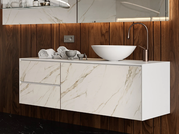 SLIM LINE - Single wall-mounted wooden vanity unit by MOMA Design - view 2